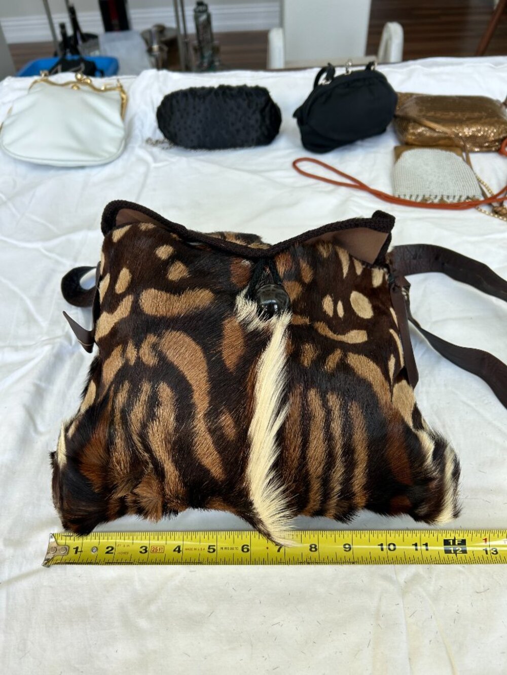 Rafael Sanchez Vintage Tiger Print Hair-0n-hide Shoulder Bag - Picture 9 of 11